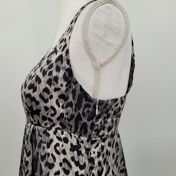 The Limited 100% Silk Sleeveless Leopard Print Dress - Picture 4 of 10